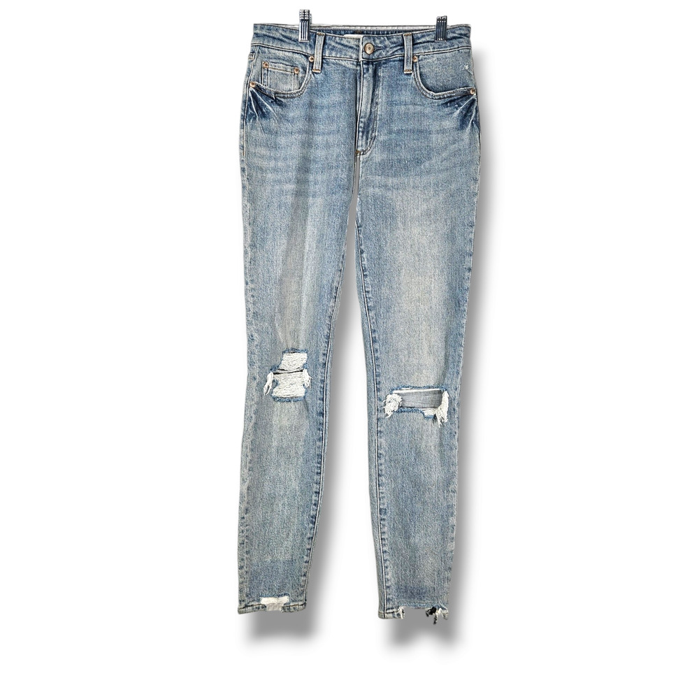 NWOT Pistola Aline High Rise Distressed Raw Hem Skinny Denim Jeans Sz 26x28 Blue